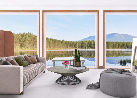Modern lake house Design Rendering