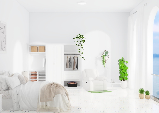 White Serenity Room Design Rendering