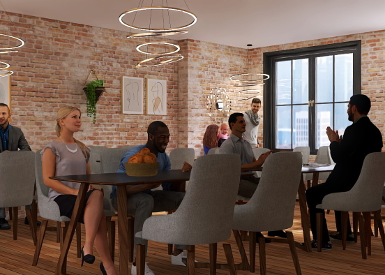 Busy cafe Design Rendering