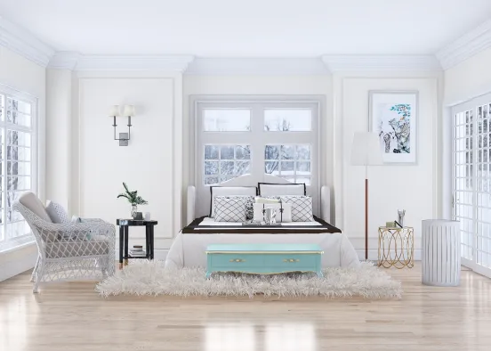White Bedroom  Design Rendering