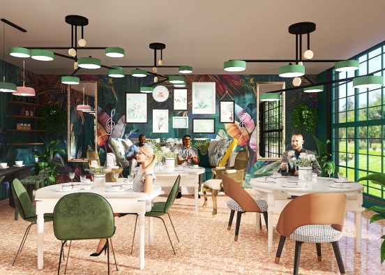 Tea Room Design Rendering