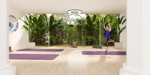 Getting ready for a hot yoga session..