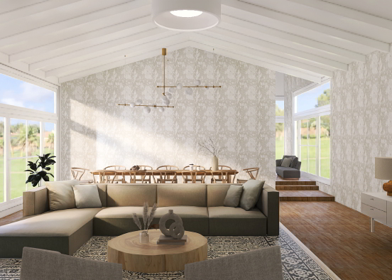 Open space→living and dinning area  Design Rendering