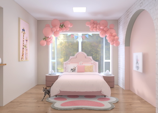 Pink Kids Room 🎀 Design Rendering