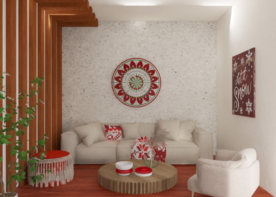 Playful Christmas Living Room 💖 Design Rendering