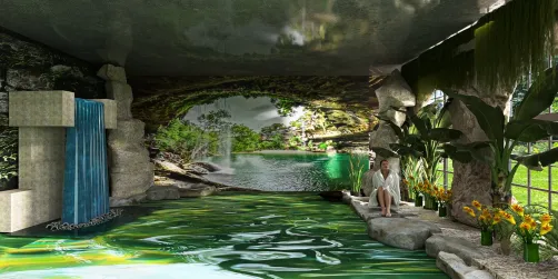 Indoor pool and grotto