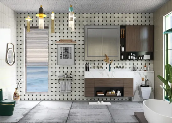 # Coast tiles : bathroom snap ! Renderização de Design