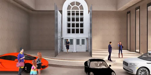 parking lot Entrance to Dillard's 