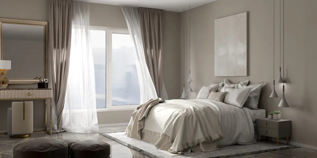 a bed with a white comforter and a white wall 