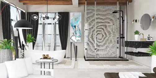 Black and white bathroom