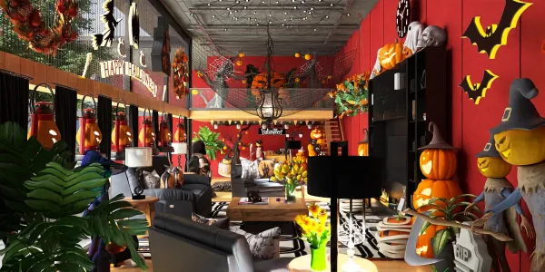 For The Love of Halloween 
Living room 🖤🧡❤️🎃