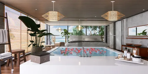 🏝️ “Tropical Serenity Suite”
Where tranquility meets artistry. 🌿✨