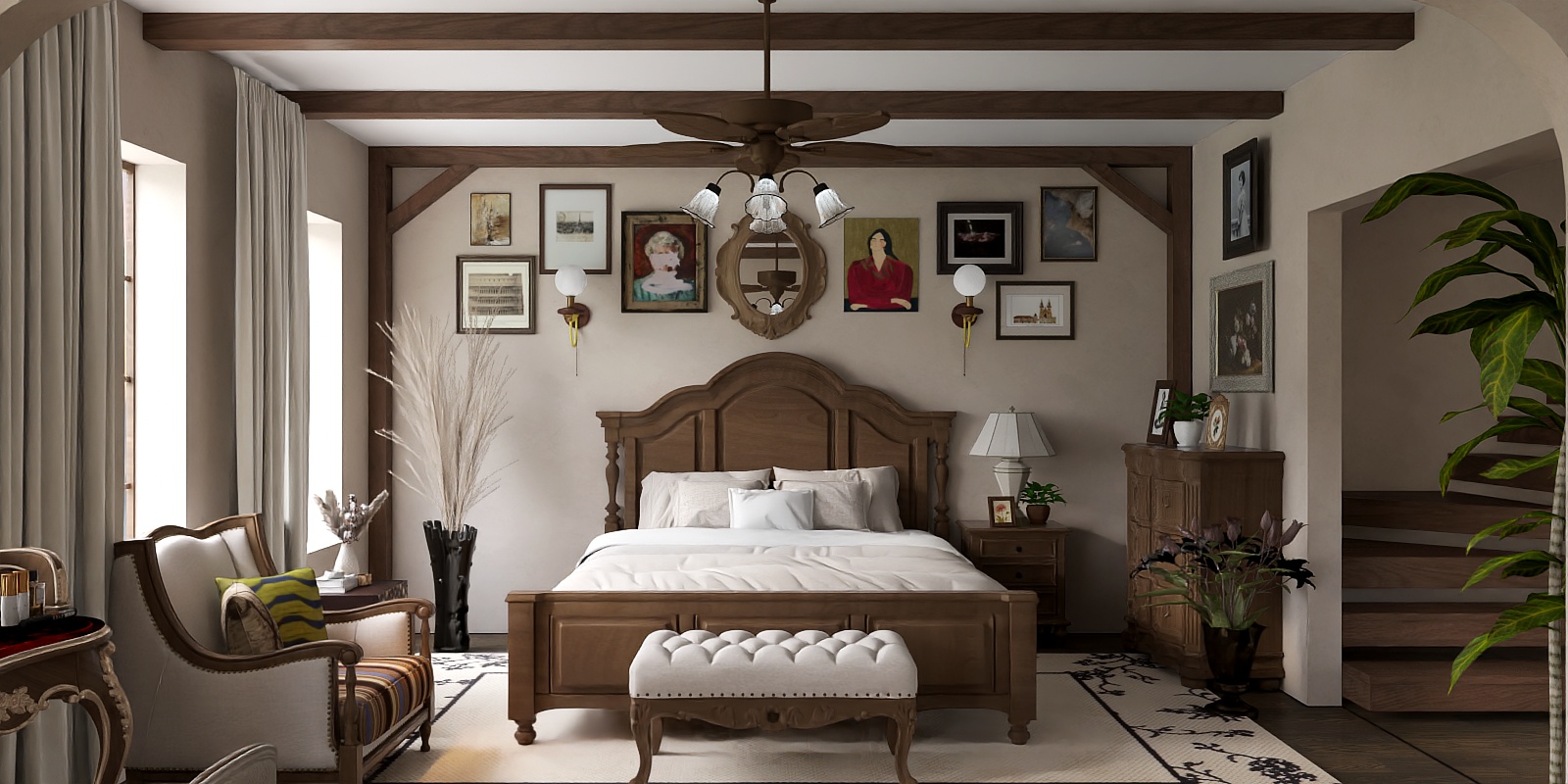 Retro Bedroom Elegance