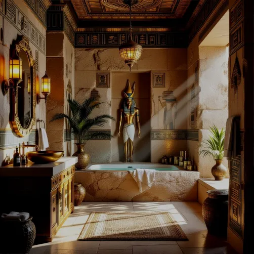 Ancient Egyptian Bathroom Elegance