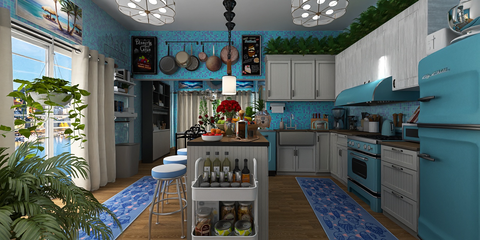 Retro Blue Kitchen 🩵💙