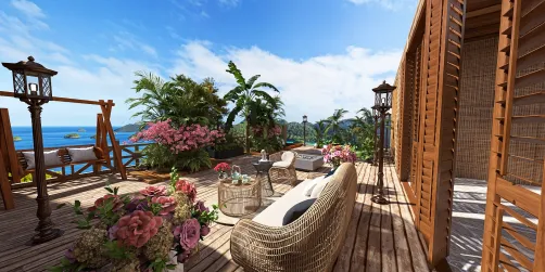 تصميم فناء خارجي إستوائي مذهل 