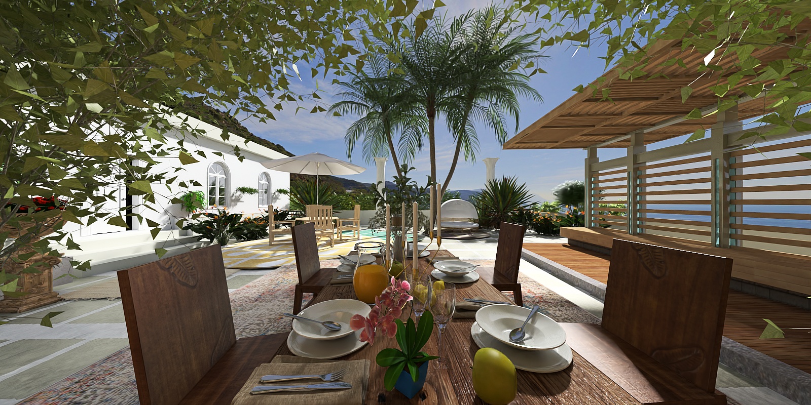 Serene Outdoor Dining✨🌸☺️🩷🤩🥂