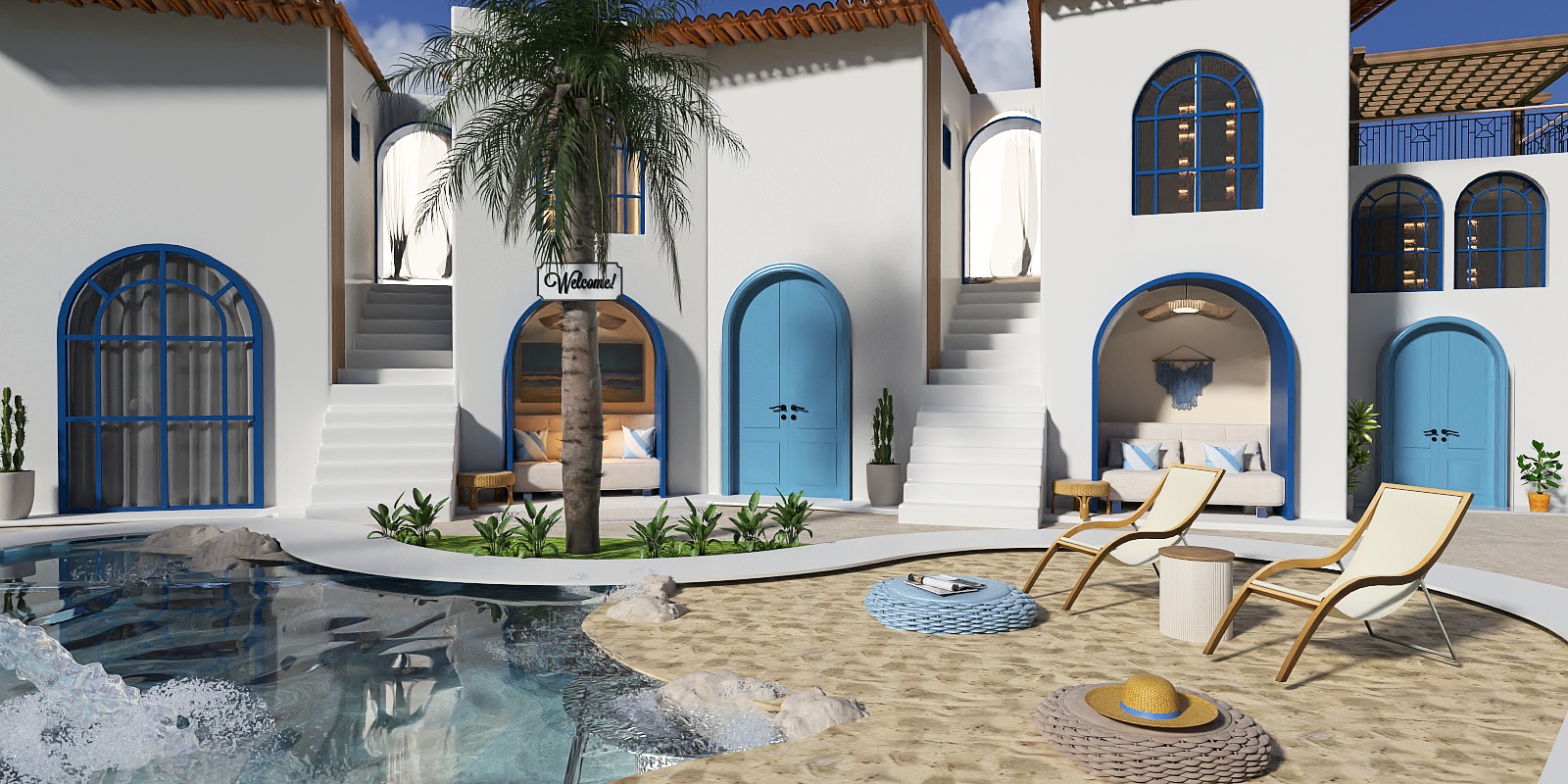 Blue his house, with a blue little window  🎶 