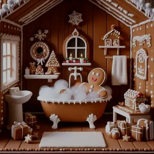 Sugarplum Soak in the Gingerbread Bathhouse