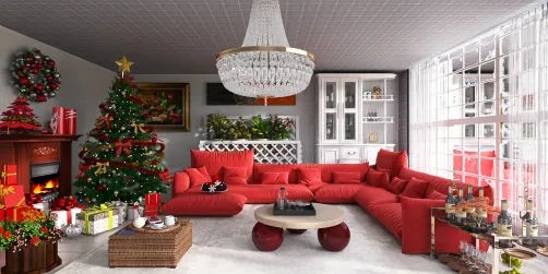 Salotto rosso a tema col Natale ♥️♥️♥️