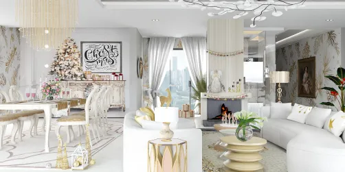 luxurious living room showcasing elegant furniture arrangement in modern style with a focus on aesthetic appeal, using Homestyler's real-time 3D rendering feature.