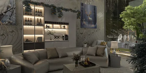 modern living room featuring a spacious sectional sofa complemented by elegant decorative elements, showcasing a blend of contemporary style and natural aesthetics for an inviting interior design; leveraging Homestyler's real-time 3D rendering for a detailed preview.