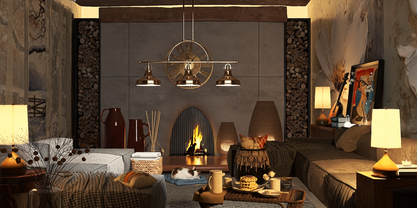 Warm Fireplace 🪵☃️