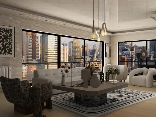 Cozy white living room 