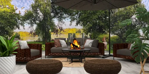 Patio trasero al exterior 