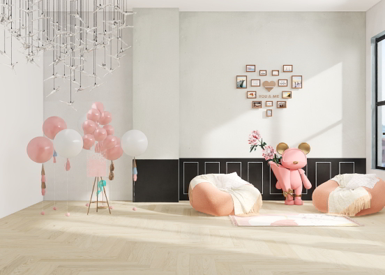 Pink Chill room Design Rendering