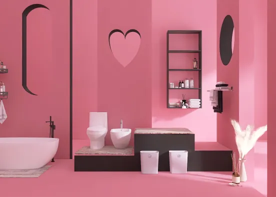 pink bathroom Design Rendering