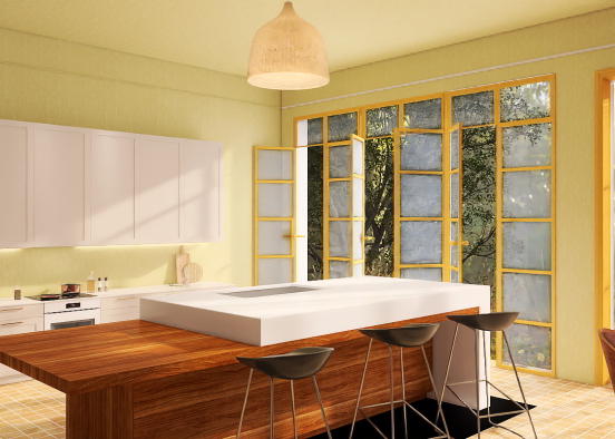 beautiful sand color kitchen  Design Rendering