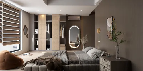 modern bedroom design with cozy furnishings featuring smart furniture arrangement for space optimization using Homestyler's real-time 3D rendering technology