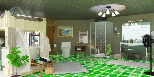 luxury bathroom with fun tub