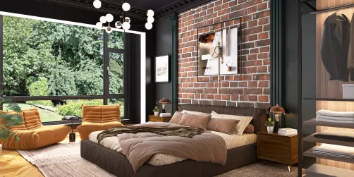 Brick Wall Bedroom 