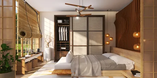 wooden bedroom