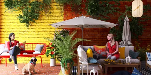 Red and Yellow Brick wall 🧱 💛 😍 