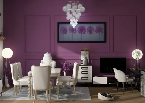 purple palate base colour dining room  Design Rendering