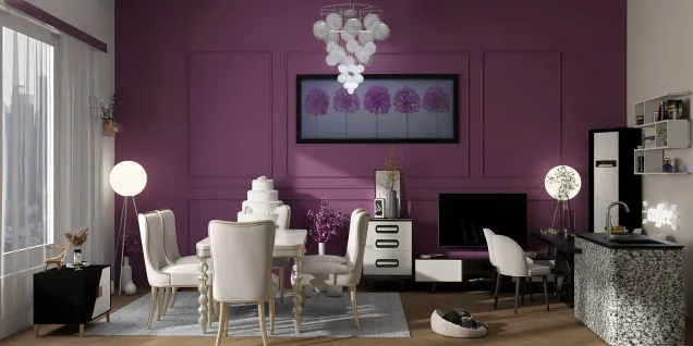 purple palate base colour dining room 