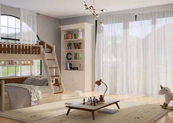 a beautiful and cozy children's room Design Rendering