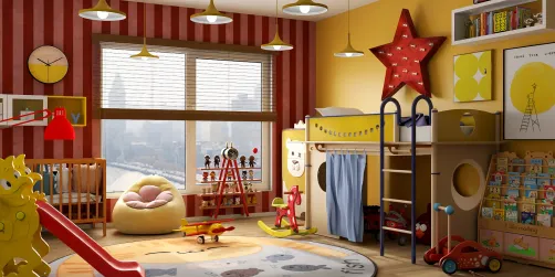 Red & Yellow Kids Room