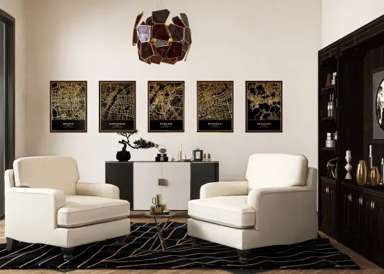 Black comfortable salon 🖤 Design Rendering