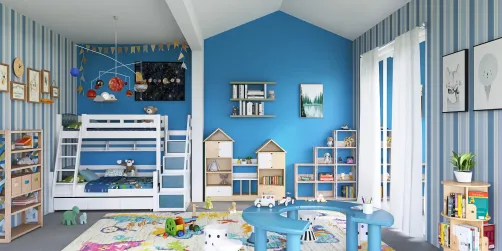 Little kid room (boy leaning)