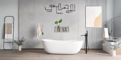 A cozy bathroom 