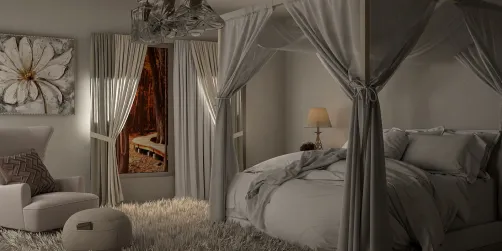 “Serene Woodland Retreat Bedroom”