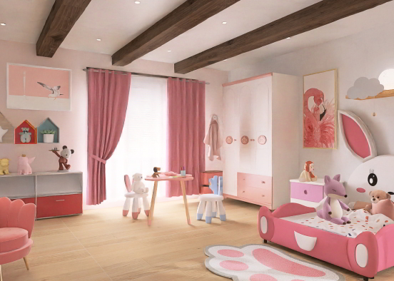 girl room (pink) Design Rendering