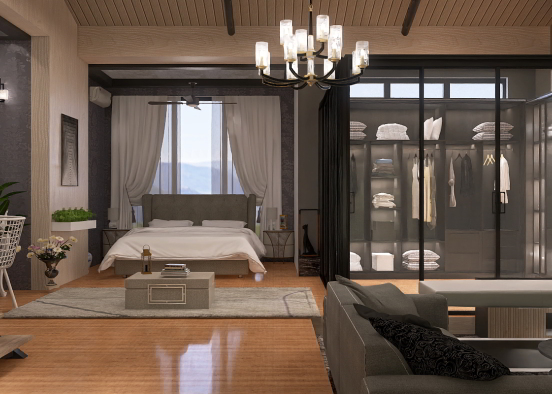 Bauhaus Style Bedroom  Design Rendering