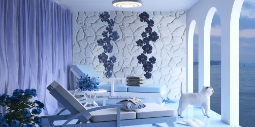 Blue and White Oasis