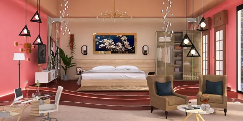 bedroom with fireplace
