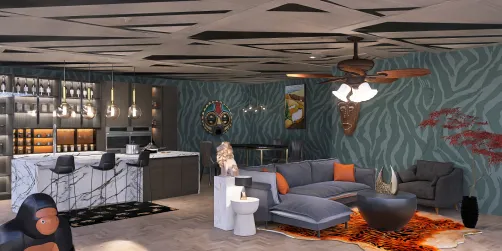 Wild African Living room/dining room